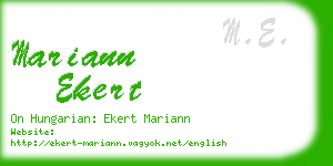 mariann ekert business card